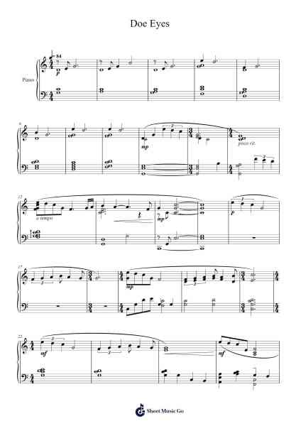 Doe Eyes (The Bridges Of Madison County) Sheet Music by Lennie Niehaus/Clint Eastwood-Arr.Ogreen Belker