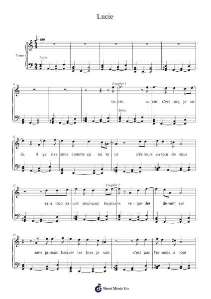 Lucie Sheet Music by Pascal Obispo-Arr.Sajoy