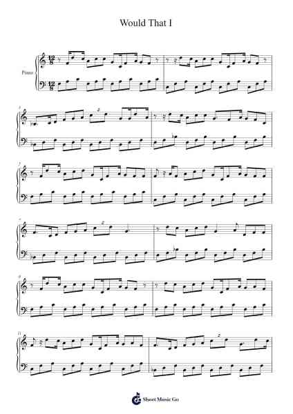 Would That I Sheet Music by Hozier-Arr.Lanme
