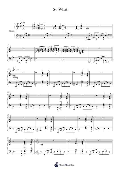 So What Sheet Music by Miles Davis-Arr.Gailma