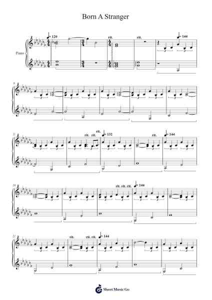 Born A Stranger Sheet Music by Kan R. Gao-Arr.Spenborg