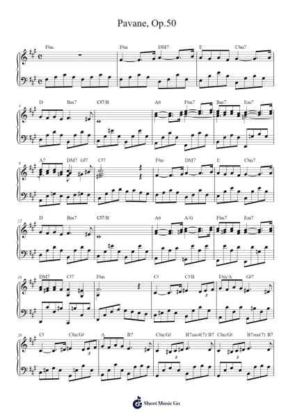 Pavane in F-sharp minor, Op. 50 Sheet Music by Gabriel Fauré-Arr.Elroygale Whvan