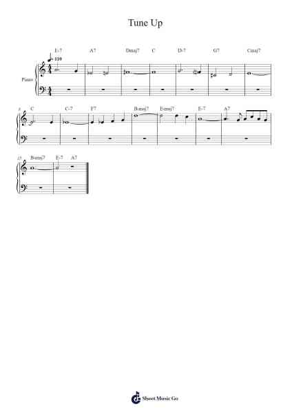 Tune Up Sheet Music by Miles Davis-Arr.Tombrow Lawpaul