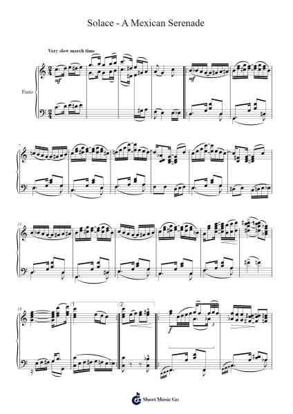 Solace - A Mexican Serenade Sheet Music by Scott Joplin-Arr.Thomgreg