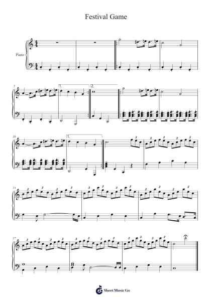 Festival Game Sheet Music by Eric Barone-Arr.Walmeo