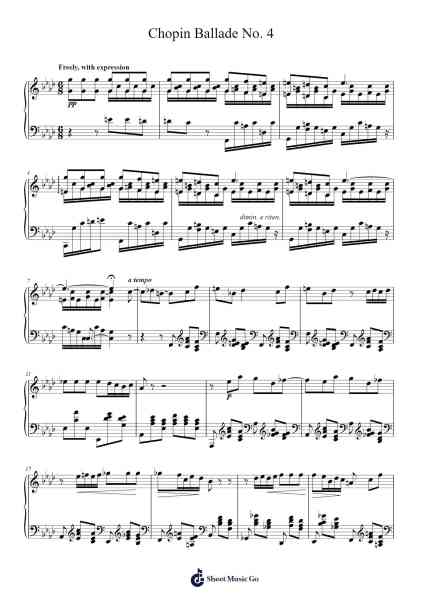 Ballade No. 4 in F Minor, Op. 52 Sheet Music by Frédéric Chopin-Arr.Keliot Hicksner