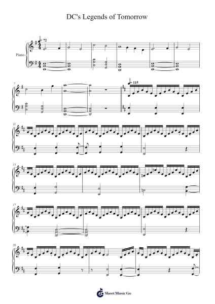 DC's Legends of Tomorrow Sheet Music by Blake Neely-Arr.Ausdam Pukin