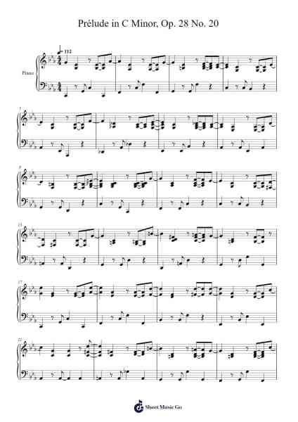 Prélude in C Minor, Op. 28 No. 20 Sheet Music by Frédéric Chopin-Arr.Vinpeare