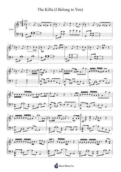 The Killa (I Belong to You) Sheet Music by TXT-Arr.Cisbrian Jestier