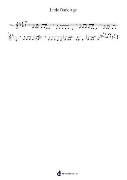 Little Dark Age Sheet Music by MGMT-Arr.Tateearl Grantbroad