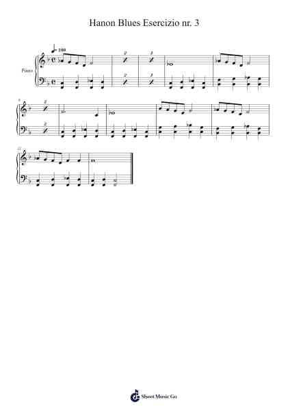 Hanon Blues Esercizio nr. 3 Sheet Music by -Arr.Pulsing