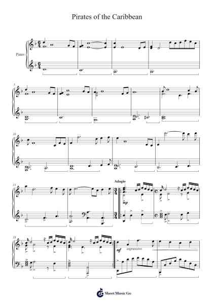 Themes from Pirates of the Caribbean Sheet Music by Hans Zimmer-Arr.Gailma