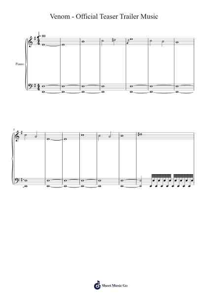Venom - Official Teaser Trailer Music - Piano Solo Sheet Music by Samuel Fu-Arr.Jaboyle Erve
