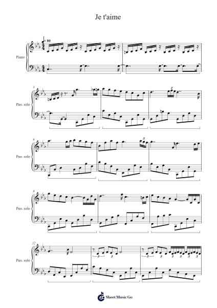 Concerto pour une jeune fille nommée 'Je t'aime' Sheet Music by Paul de Senneville-Arr.Hewkay Brewstience