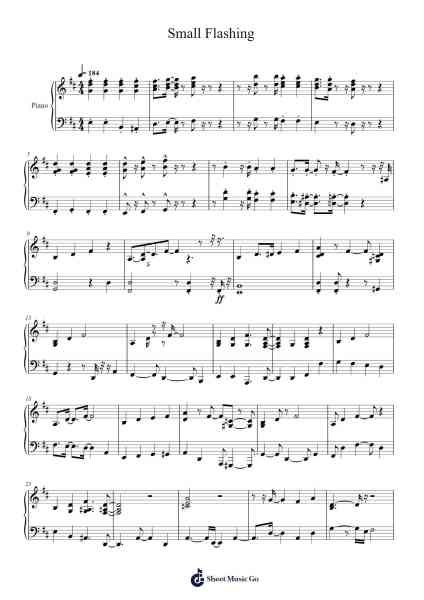 Small Flashing Sheet Music by 百石元-Arr.Whittrine Pruham