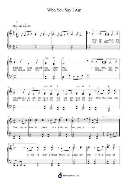 Who You Say I Am Sheet Music by Hillsong Worship-Arr.Kercox