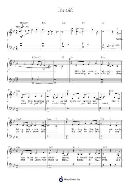 The Gift Sheet Music by Jim Brickman-Arr.Blabott