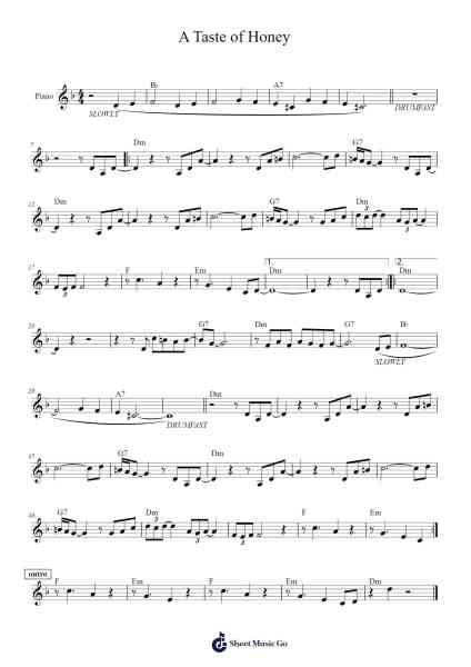 A Taste of Honey Notenblatt von Herb Alpert-Arr.Orence