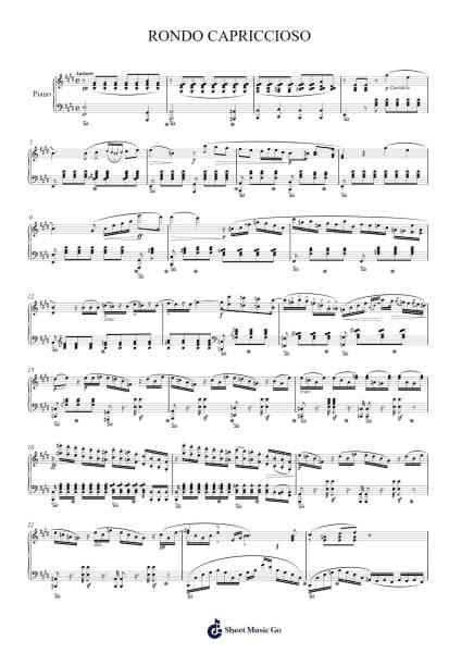 Rondo Capriccioso in E Major, Op. 14 Sheet Music by Felix Mendelssohn-Arr.Dempdawn Ftance