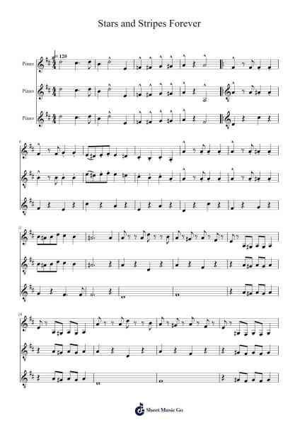 Stars and Stripes Forever Sheet Music by John Philip Sousa-Arr.Upving