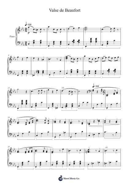 Valse de Beaufort Sheet Music by Etienne Balestre-Arr.Bairdxy