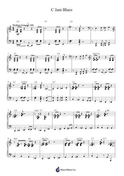 C Jam Blues Musica per pianoforte di Duke Ellington - Arr.Bartther Benxon