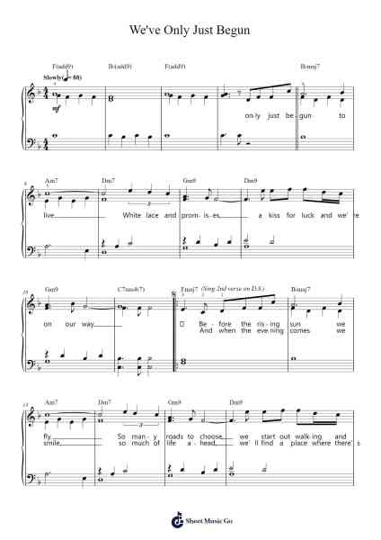 We've Only Just Begun Sheet Music by The Carpenters-Arr.Urdia Janhue
