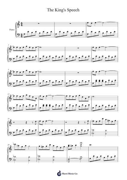 The King's Speech Sheet Music by Alexandre Desplat-Arr.Haycah Touthale
