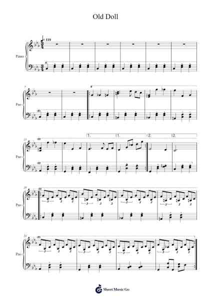 Old Doll Sheet Music by Sen-Arr.Pullbush