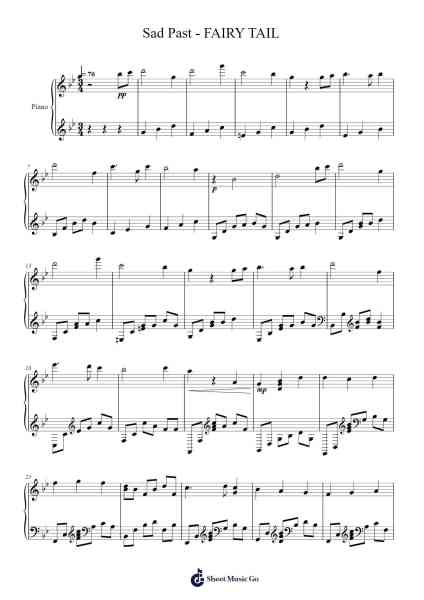 Sad Past - FAIRY TAIL Sheet Music by Yasuharu Takanashi-Arr.Gailma