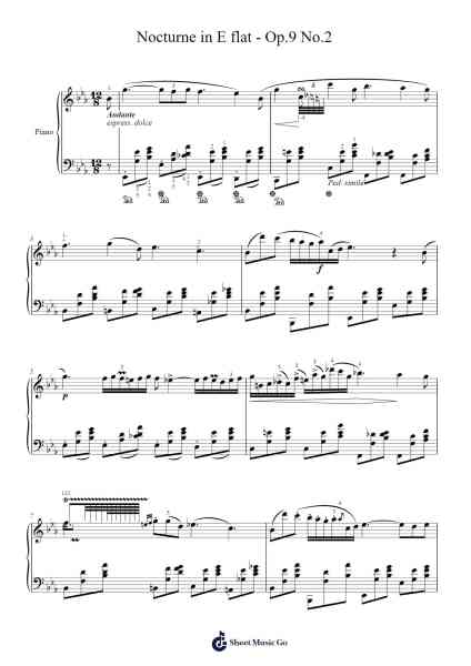 Nocturne in E-Flat Major, Op. 9, No. 2 Sheet Music by Frédéric Chopin-Arr.Wyattnix Abniel