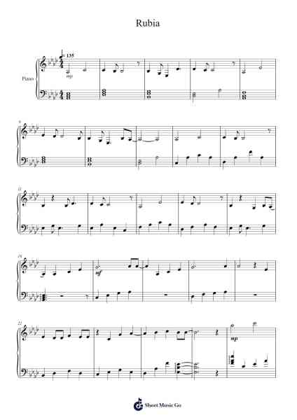 Rubia Sheet Music by HOYO-MiX-Arr.Wattle