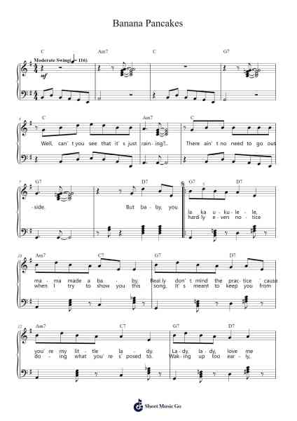 Banana Pancakes Sheet Music by Jack Johnson-Arr.Gailgale