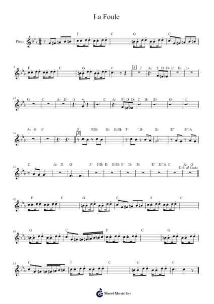 La Foule Sheet Music by Édith Piaf-Arr.Jonesram Bonah