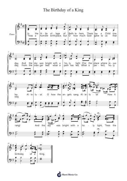 The Birthday of a King Sheet Music by William Harold Neidlinger-Arr.Jackbing Priceliot