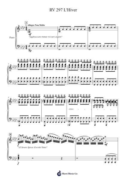 The Four Seasons - Winter in F Minor, RV. 297: I. Allegro non molto Sheet Music by Antonio Vivaldi-Arr.Hulclark