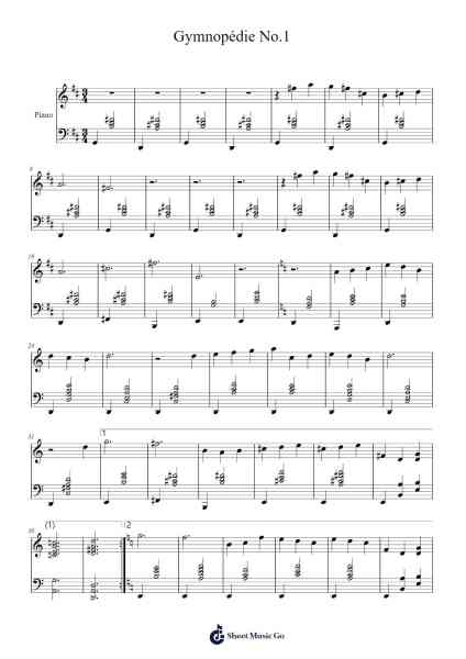 Gymnopédie No. 1 Sheet Music by Erik Satie-Arr.Elroygale Whvan