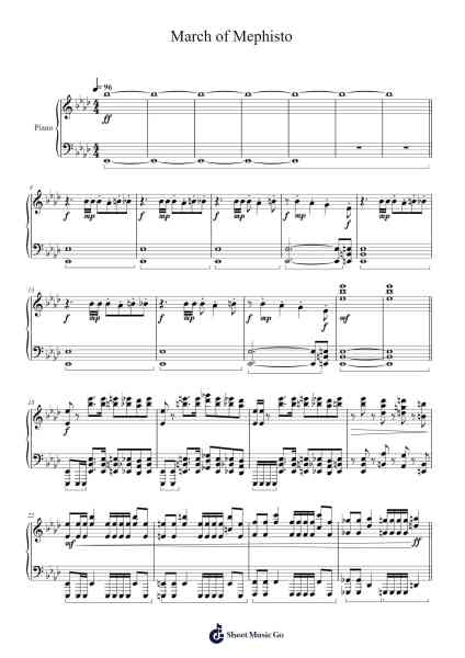 March of Mephisto Sheet Music by Kamelot-Arr.Boycegold