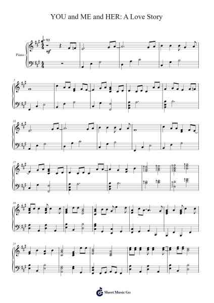 YOU and ME and HER: A Love Story Sheet Music by Hirata Hironobu-Arr.Cocon
