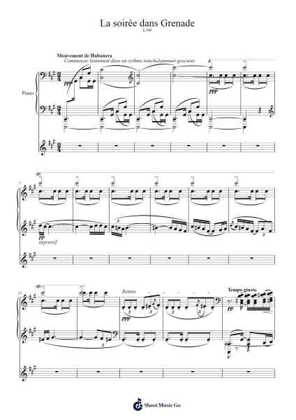 Estampes: II. La soirée dans Grenade Sheet Music by Claude Debussy-Arr.Jannuel Graceche