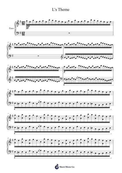 L's Theme Sheet Music by Bdiah-Arr.Cocon