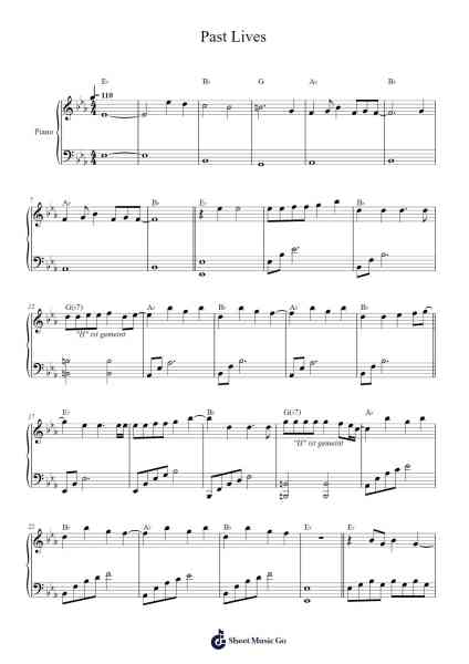 Past Lives Sheet Music by BØRNS-Arr.Maypaul