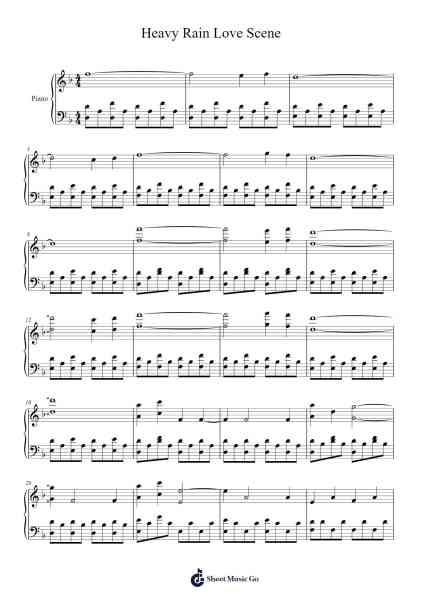 Heavy Rain Love Scene Sheet Music by Normand Corbeil-Arr.Olch