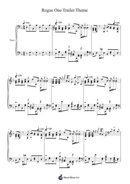 Star Wars: Rogue One Trailer Theme Sheet Music by Michael Giacchino-Arr.Clifffitch