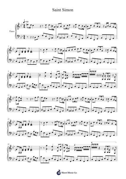 Saint Simon Sheet Music by The Shins-Arr.Hillian