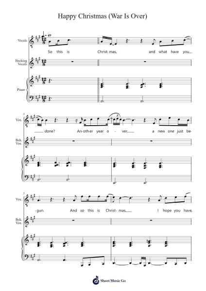 Happy Christmas (War Is Over) Sheet Music by John Lennon-Arr.Denuel Shirbill