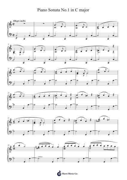 Piano Sonata No.1 in C major Sheet Music by -Arr.Benga