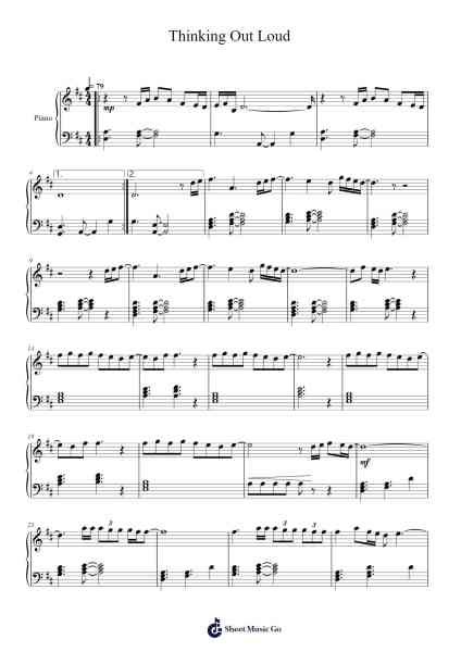 Thinking Out Loud Sheet Music by Ed Sheeran-Arr.Saske