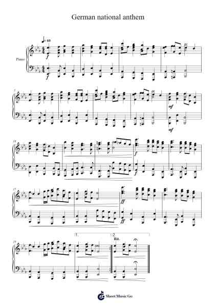 Deutschlandlied Sheet Music by Joseph Haydn-Arr.Turdrea