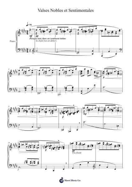 Valses Nobles et Sentimentales, V. Presque lent, dans un sentiment intime Sheet Music by Maurice Ravel-Arr.Oglet Kitcke